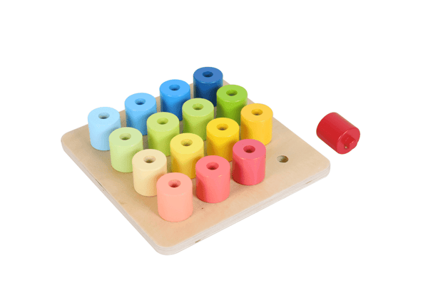 Wooden Peg Board with Plastic Pegs