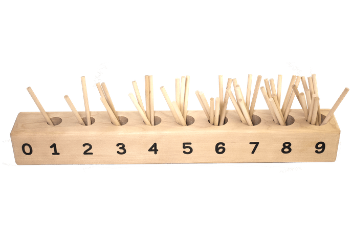 Wooden Spindle Counting Toy - The Montessori Room, Toronto, Ontario, Canada, Made in Canada, math toys, math tools, counting tools, 1:1 correspondence