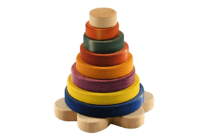 Wooden Stacking Toy - The Montessori Room, Le Trusquin Boutique, Made in Canada, Toronto, Ontario, Canada, stacking toy, wooden toys, baby toys, toddler toys, fine motor toys, hand eye coordination