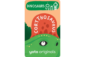 Yoto Card: BrainBots: Dinosaurs, Corythosaurus, The Montessori Room, Toronto, Ontario, Canada. 