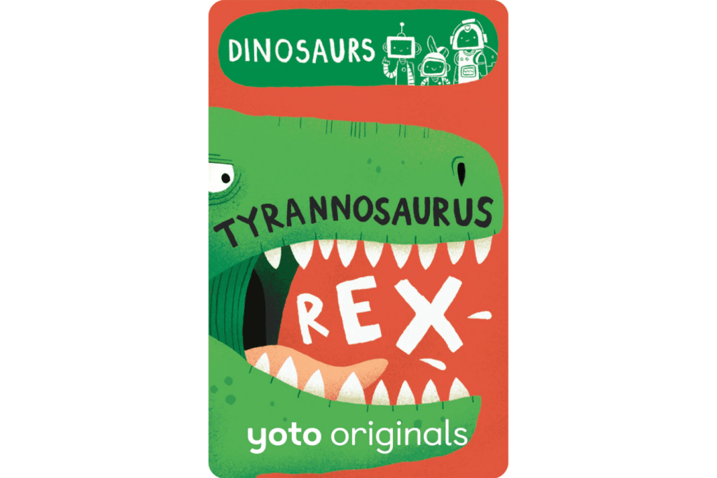 Yoto Card: BrainBots: Dinosaurs, Tyrannosaurus Rex, The Montessori Room, Toronto, Ontario, Canada. 