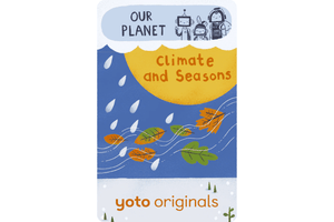 Yoto Card: BrainBots - Our Planet Collection (6 Cards), Yoto Originals, Climates and Seasons,  Oceans,  Earthquakes, Rain and the Water Cycle, The Polar Regions, Volcanoes, Tropical Rainforests, Hurricanes and Tornadoes, Age 6 - 10, The Montessori Room, Toronto, Ontario, Canada. 